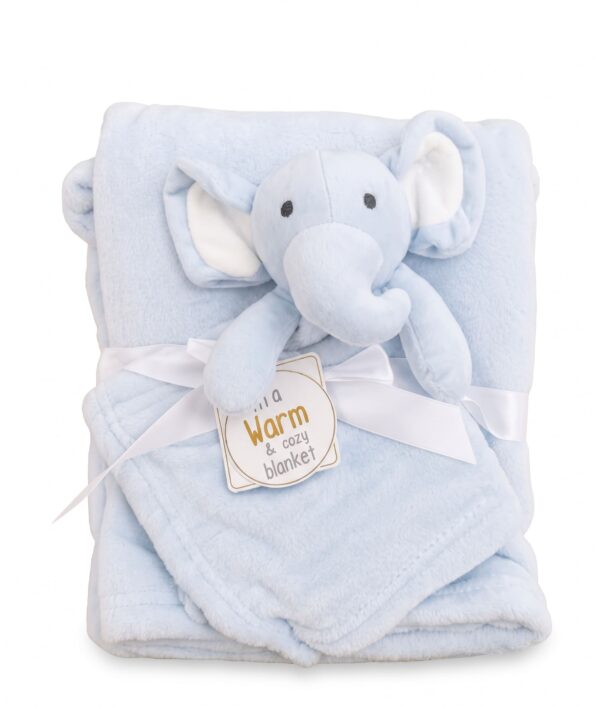 Cobija de Apego para Bebé con Peluche Elefante Azul