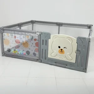 corral de juegos para bebe con puerta plastica diseño oso