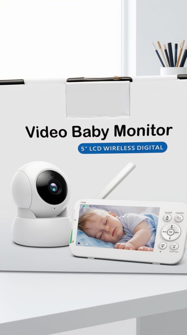 Monitor para Bebé HD 5" con Cámara Giratoria